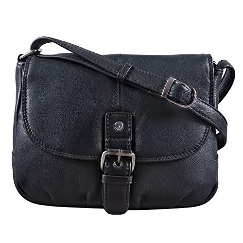 STILORD ‘Iris’ Borsetta Donna in Pelle Vera Borsa Piccola Vintage con Tracolla Clutch Pochette Classica in Cuoio, Colore:nero