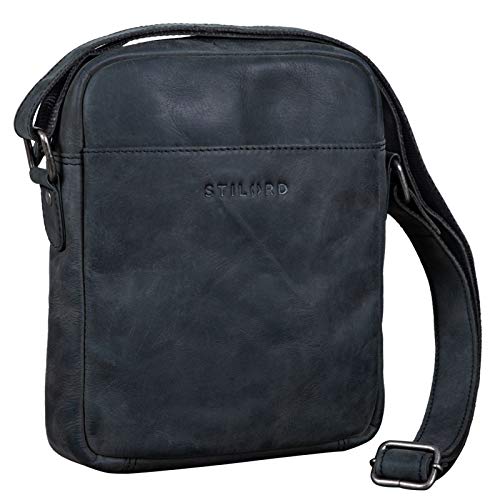 STILORD Nils Borsello Uomo Pelle Vintage Borsa Donna Piccola Tracolla in Cuoio Vero per Tablet Ipad da 97 Pollici Robusto Coloreantracite