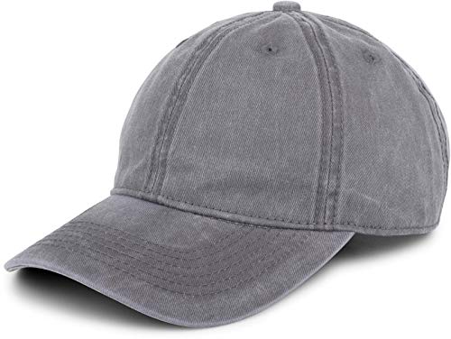 styleBREAKER Berretto Vintage a 6 Pannelli in Stile Washed, Used, Berretto da Baseball, Regolabile, Unisex 04023054, Colore:Grigio