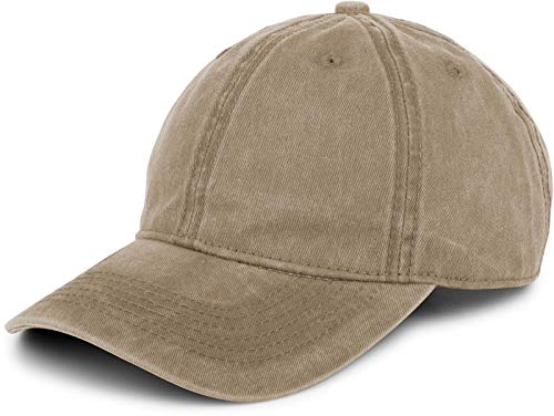 styleBREAKER Berretto Vintage a 6 Pannelli in Stile Washed, Used, Berretto da Baseball, Regolabile, Unisex 04023054, Colore:Fango