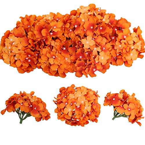 Tifuly – Ortensie artificiali, in seta, realistiche, con steli, fiori finti per bouquet da sposa, decorazione per casa, ufficio, feste, composizioni floreali, centrotavola Giallo vintage