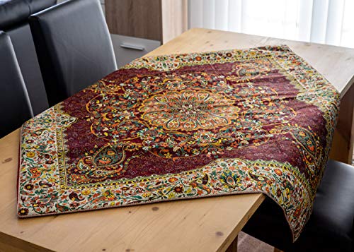 Tovaglia Lpuk Afshari Collection SERIES5 viola 100 cm × 100 CM circa quadrato in tessuto classico vintage modello
