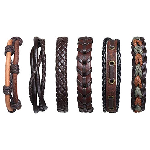 flintronic Bracciale Intrecciato in Pelle Lovers Braccialetto Pelle con Chiusura Corda