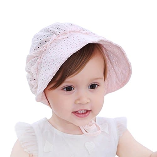 HBselect Cappello Bambina Vintage in Cotone Cappello Bimba da Sole/Spiaggia Cappellino Bambina Estivo (Rosa)