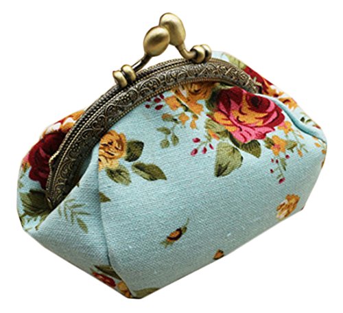 iSuperb Portamonete Piccolo Portafoglio Magico Coin Purse Vintage per Donna e Ragazza (Blu)