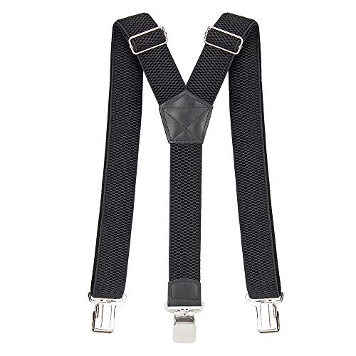 Pejoye Bretelle Uomo Lavoro Eleganti Bretelle Uomo Vintage Largo 4 cm Extra Forte Metallo Clip Elastici Registrabili Taglia Unica per Uomini e Donne Grandi Y Form