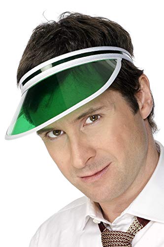 SMIFFYS Smiffys Visiera da Giocatore di Poker Verde Custodia per Adulti Colore Dorato Taglia Unica 31706