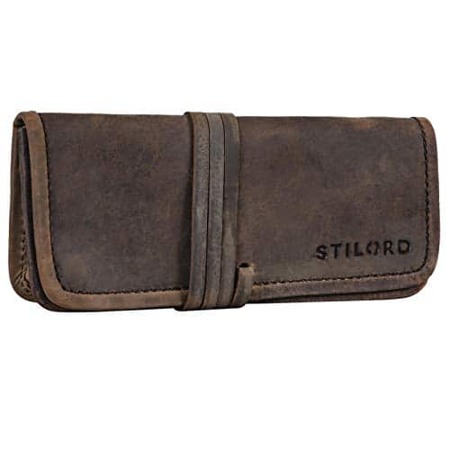 STILORD Lenny Astuccio in pelle Portapenne vintage in vero cuoio da uomo donna bambino Portatabacco Portamonete Porta tabacco Portamatite Colorecolorado  marrone